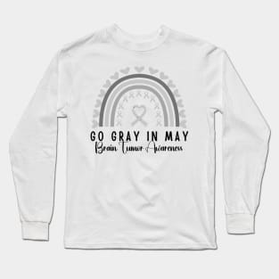 Go Gray In May Gray Awareness Ribbon (Brain Tumor/Cancer) Long Sleeve T-Shirt